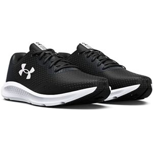 Under Armour Men's Charged Pursuit 3 Running Shoe, Black (001)/White, 10.5