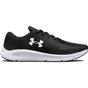 Under Armour Men's Charged Pursuit 3 Running Shoe, Black (001)/White, 10.5