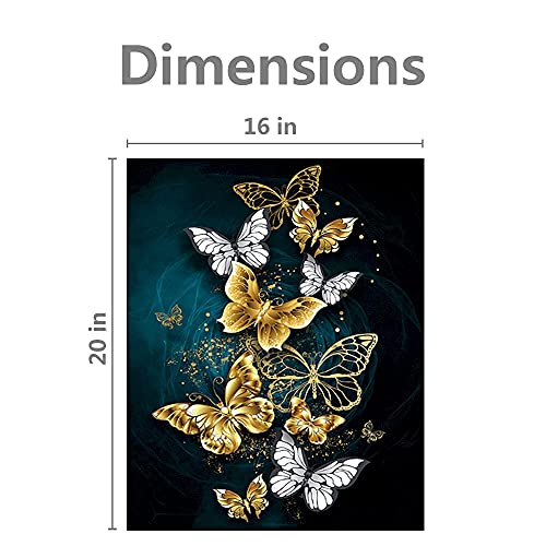 DUOLIYBC Paint by Numbers for Adults,DIY Paint by Number Beginner & Kids,Butterfly Drawing Acrylic Paint and Brushes Sets,16×20 Inches Christmas Decor Decorations Gifts