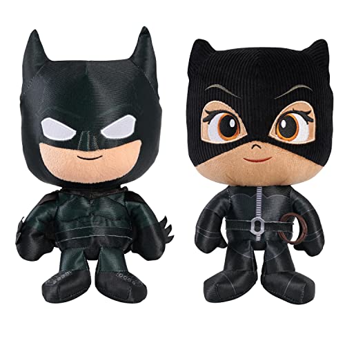 BATMAN The and Selina Kyle 11-Inch Small Plush Toys 2-Pack, The Movie, Kids Toys for Ages 3 Up, Amazon Exclusive