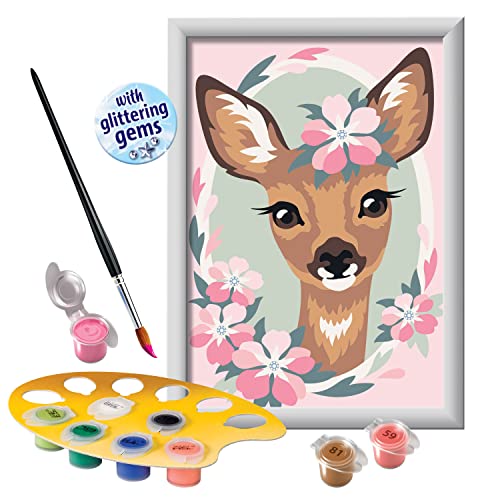 Ravensburger CreArt Delightful Deer Paint by Numbers Kit for Kids - Painting Arts and Crafts for Ages 7 and Up