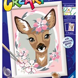 Ravensburger CreArt Delightful Deer Paint by Numbers Kit for Kids - Painting Arts and Crafts for Ages 7 and Up