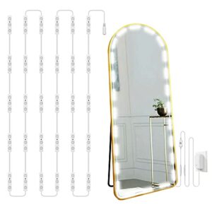 lphumex hollywood glam led vanity lights kit, 14ft dimmable mirror lights, full body & bathroom lighting, plug in floor light with power supply (mirror not inlcuded)