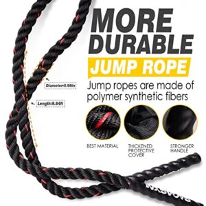 Weighted Jump Rope for Fitness - 3LB Heavy Jump Ropes for Exercise, Weighted Adult Skipping Rope for Women & Men, Workout Battle Rope For Gym Training, Home Workout,Total Body Workouts