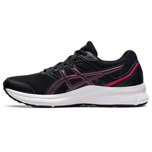 asics men's jolt 3 running shoes, 9.5, black/electric red