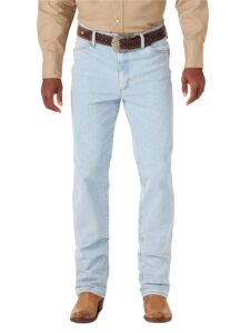 wrangler mens cowboy cut active flex slim fit jeans, bleach, 40w x 30l us