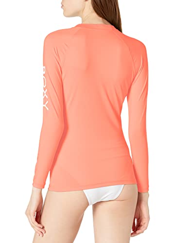 Roxy womens Upf 50 Whole Hearted Long Sleeve Rashguard, Fusion Coral, Medium US