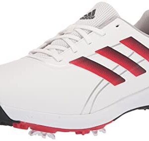 adidas Men's Traxion LITE MAX Wide Golf Shoes, Footwear White/Core Black/Vivid Red, 14