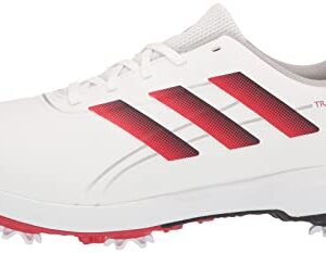 adidas Men's Traxion LITE MAX Wide Golf Shoes, Footwear White/Core Black/Vivid Red, 14