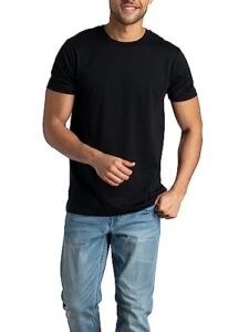 fruit of the loom mens crafted comfort artisan tee (super soft, pima cotton) t shirt, black, x-large us