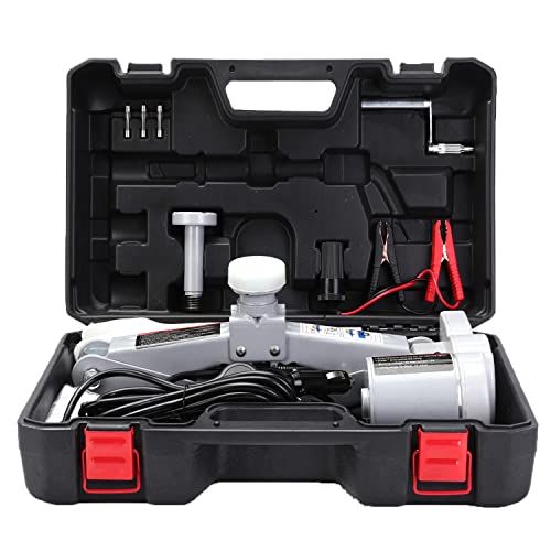 Mautyke Electric Car Jack Kit - 3 Ton Auto Scissor Car Lift Jack Portable Air Floor Jack Automatic Trailer Jack Stand Emergency Tire Repair Tool Kit