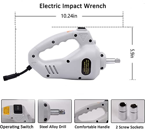 Mautyke Electric Car Jack Kit - 3 Ton Scissor Jack Lift with Impact Wrench Portable Auto Floor Jack Vehicle Trailer Jack Stand Emergency Tire Repair First Aid Tool Kit