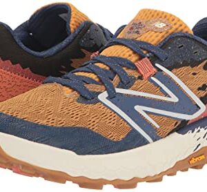 New Balance Women's Fresh Foam X Hierro V7 Trail Running Shoe, Golden Hour/Moon Shadow/Red Clay, 8.5