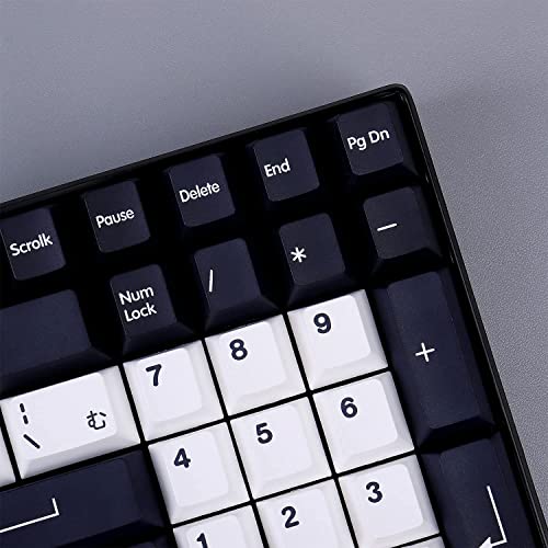 Japanese Keycaps 138 Keys Black White Keycap Cherry Profile Dye-Sub PBT Minimalist Compatible with GH60 / GK64 / GK61 / 68/87/104 Keyboard