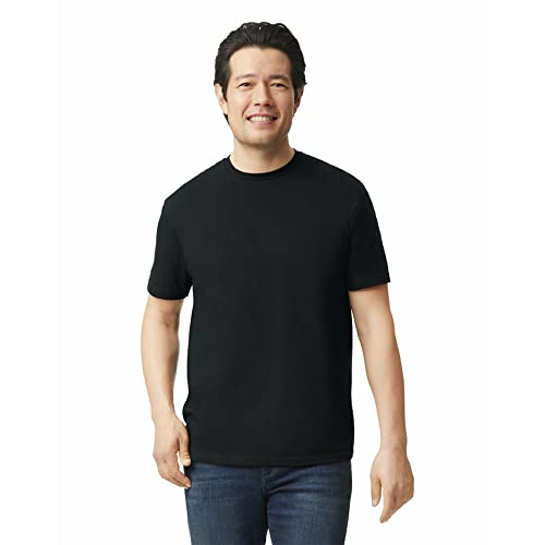 Gildan Adult Softstyle CVC Short Sleeve T-Shirt, Style G67000, 4-Pack, Pitch Black, Large