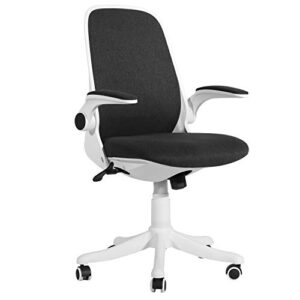 vecelo black desk wheels/armrests modern office adjustable home computer executive chair height task/work 360° swivel 39" h