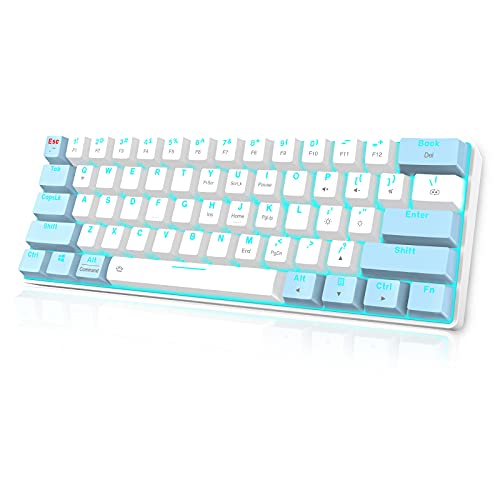 EDJO Bluetooth Mechanical Keyboard 60%, Wireless/Wired Red Switches Mechanical Gaming Keyboard with Backlit, Ultra-Compact 60 Percent Computer Keyboard for Windows, Mac OS