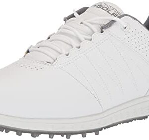 Skechers Men's Pivot Spikeless Golf Shoe, White/Gray, 10.5