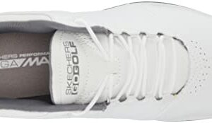 Skechers Men's Pivot Spikeless Golf Shoe, White/Gray, 10.5