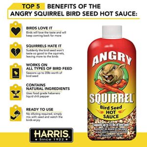 HARRIS Angry Squirrel Bird Seed Hot Sauce, 8oz, for Up to 35 Pounds of Bird Seed, 2-Pack