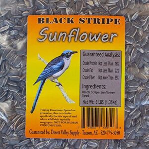 Desert Valley Premium Striped Sunflower Seed - Wild Bird - Wildlife Food, Cardinals, Squirrels, Jays & More (3-Pounds)