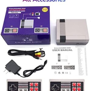 Retro Game Console, Mini Classic Game System with 2 Classic Wireless Controllers and Built-in 620 Games, RCA Output Plug & Play Childhood Mini Classic Console, Birthday Gifts.