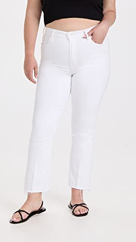 MOTHER Women's The Hustler Ankle Fray Jeans, Fairest of Them All, White, 23