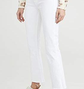 MOTHER Women's The Hustler Ankle Fray Jeans, Fairest of Them All, White, 23