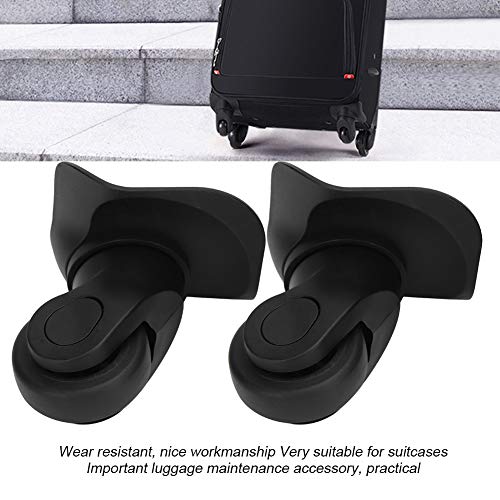 Zerone Luggage Wheel, A Pair Black Suitcase Mute Single Row Wheel Universal Luggage Replacement Outdoor Supplies