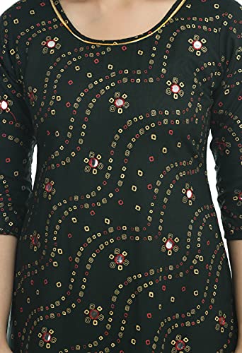 AnjuShree Choice Women Indian Tunic Tops rayon Kurti Dark Green