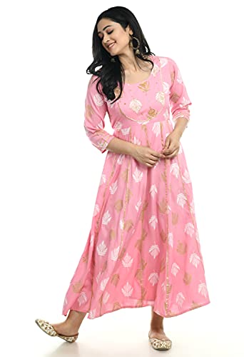 AnjuShree Choice Women Indian Party wear Rayon Kurti Pink