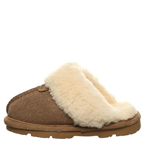 BEARPAW Loki Youth Hickory Caviar Size 1 | Youth 's Slippers | Youth 's Shoes | Comfortable & Light-Weight