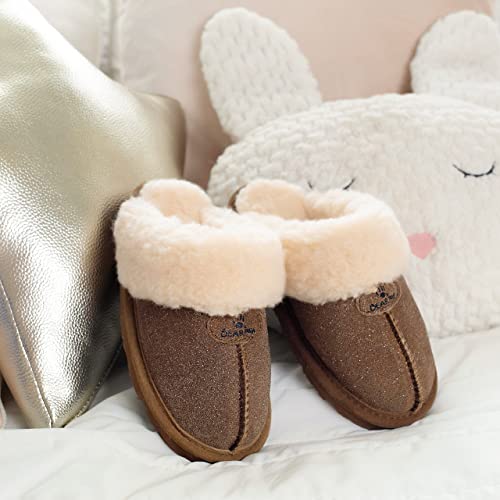 BEARPAW Loki Youth Hickory Caviar Size 1 | Youth 's Slippers | Youth 's Shoes | Comfortable & Light-Weight