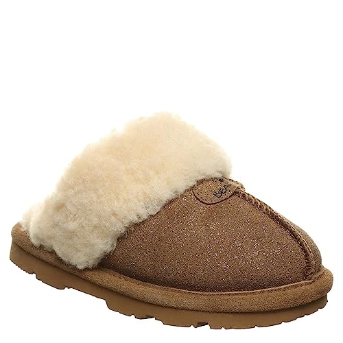 BEARPAW Loki Youth Hickory Caviar Size 1 | Youth 's Slippers | Youth 's Shoes | Comfortable & Light-Weight