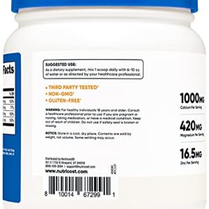 Nutricost Calcium Magnesium Zinc with Vitamin D3 Powder, 60 Servings (Unflavored) - Calcium (1000 MG) Magnesium (420 MG) Zinc (16.5 MG) Vitamin D3 (30 MCG) - Gluten Free, Non-GMO