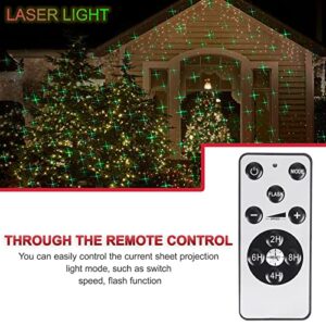 Christmas Projector Lights Outdoor, Led Christmas Laser Lights Landscape Spotlight Red and Green Star Show Waterproof with Remote Decorative Patterns for Indoor Outdoor Garden Patio Wall Holiday