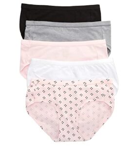 hanes ultimate women's hipster panties 5-pack, moisture-wicking hipster briefs, hipster underwear, 5-pack (colors may vary)