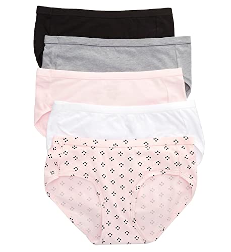 Hanes Ultimate Women's Hipster Panties 5-Pack, Moisture-Wicking Hipster Briefs, Hipster Underwear, 5-Pack (Colors May Vary)