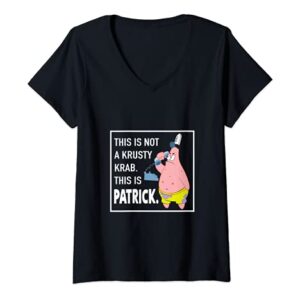 Mademark x SpongeBob SquarePants - Womens Patrick Star - This is Not a Krusty Krab V-Neck T-Shirt