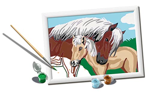 Ravensburger CreArt Mother/Foal Paint by Numbers Kit for Kids - Painting Arts and Crafts for Ages 7 and Up