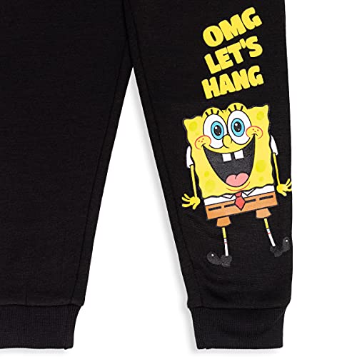 SpongeBob SquarePants Little Boys Fleece 2 Pack Jogger Pants Black/Yellow 4