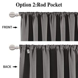 WONTEX Blackout Curtains 52 x 84 inch Length, Grey - Thermal Insulated Room Darkening Back Tab and Rod Pocket Window Curtains for Living Room and Bedroom, Set of 2 Curtain Panels