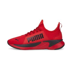 puma men's softride premier slip on running shoe, high risk red black, 13