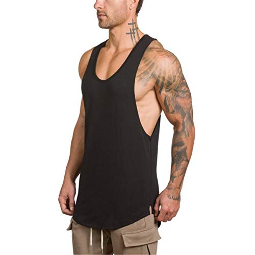 Muscle Killer 3 Pack Men's Muscle Gym Workout Stringer Tank Tops Bodybuilding Fitness T-Shirts (Black+Apricot+Dark Purple, Medium)