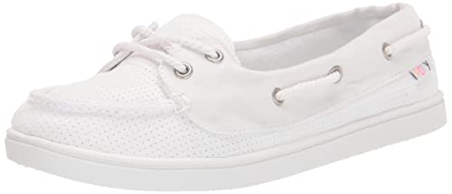 Roxy Women's Ahoy Slip On Boat Shoe Sneaker, White, 7