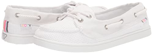 Roxy Women's Ahoy Slip On Boat Shoe Sneaker, White, 7