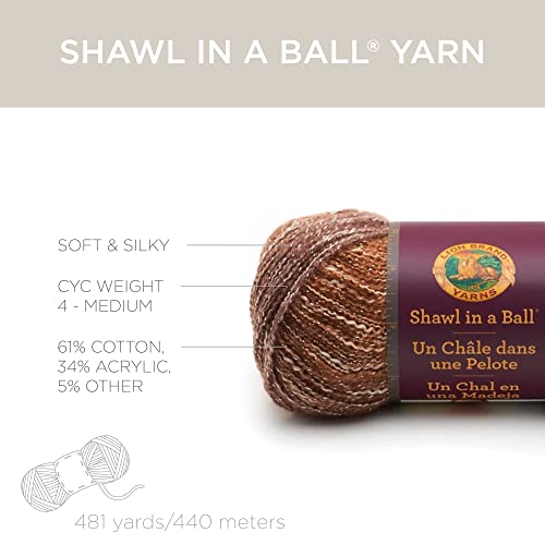 (3 Pack) Lion Brand Yarn Shawl in a Ball Yarn, Soothing Blue