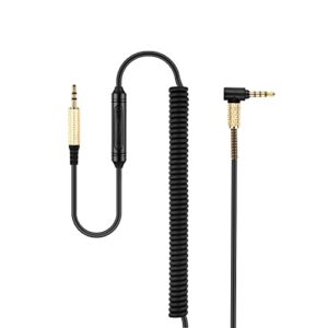weishan qc35 coiled audio cable replacement for bose 700 quietcomfort 35 ii/35/25 on-ear 2/oe2i soundtrue/soundlink, in-line mic control headphone cord works on ios/android 8ft