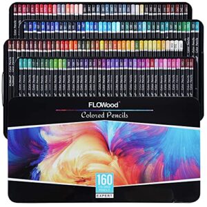 tavolozza premium 160 colored pencils, art supplies professional colouring pencils set of 160 colors, packed in pretty tin box - perfect for adult artists coloring & drawing