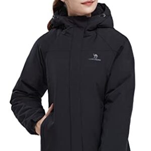 CAMEL CROWN Women's Waterproof Ski Jacket Winter Coat Windbreaker Fleece Inner Snow Hiking Outdoor